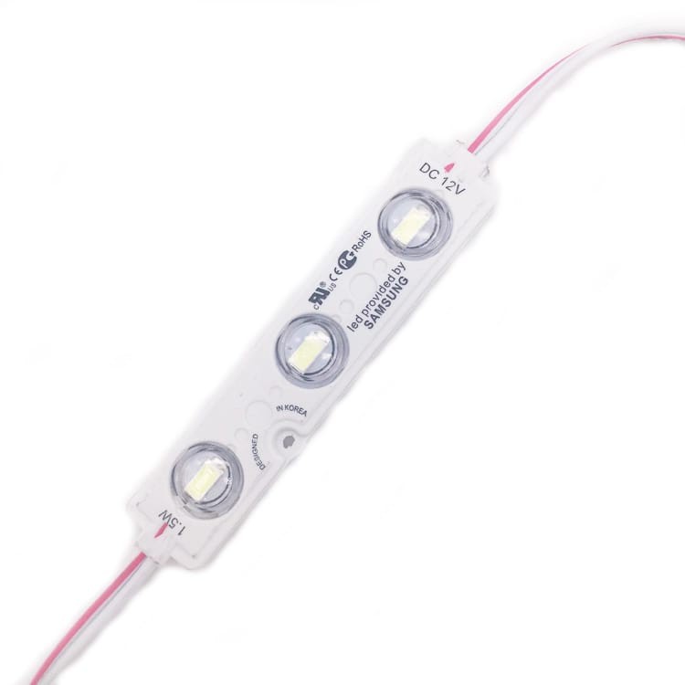 Lampu Led Strip Modul Samsung 5630 5670 Lensa 6516 12V 3 Mata  1.5W Putih Huruf Reklame Neon Box