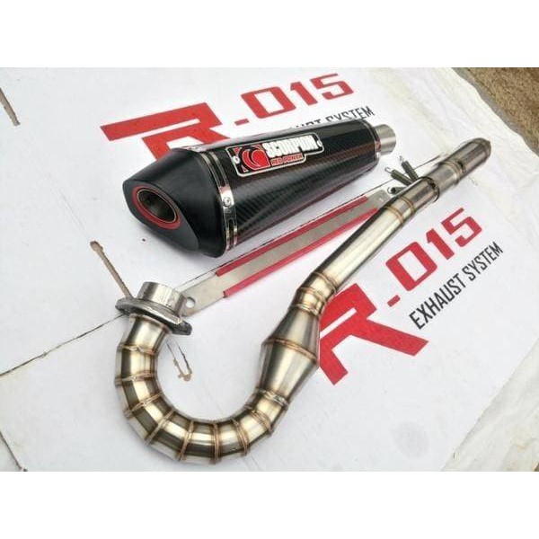 Knalpot Scorpion Carbon Full Set Viar Cross 200 - 250 Ful Stinles PNP