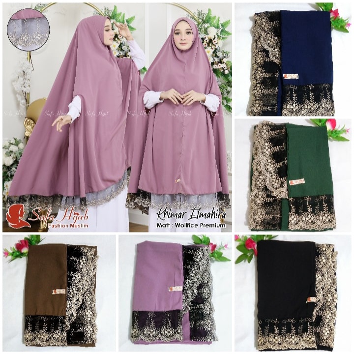 Khimar Terbaru Khimar Elmahira Hijab Syari Renda Jilbab Instan Syari Wolfis Premium Safa Hijab