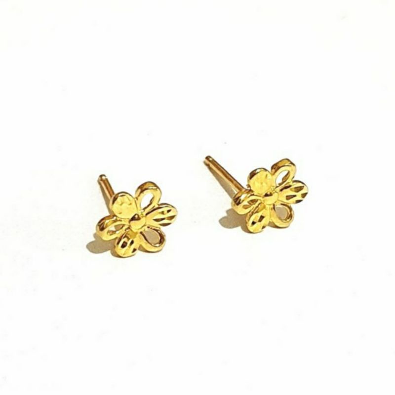Anting Emas asli model panjang cristal