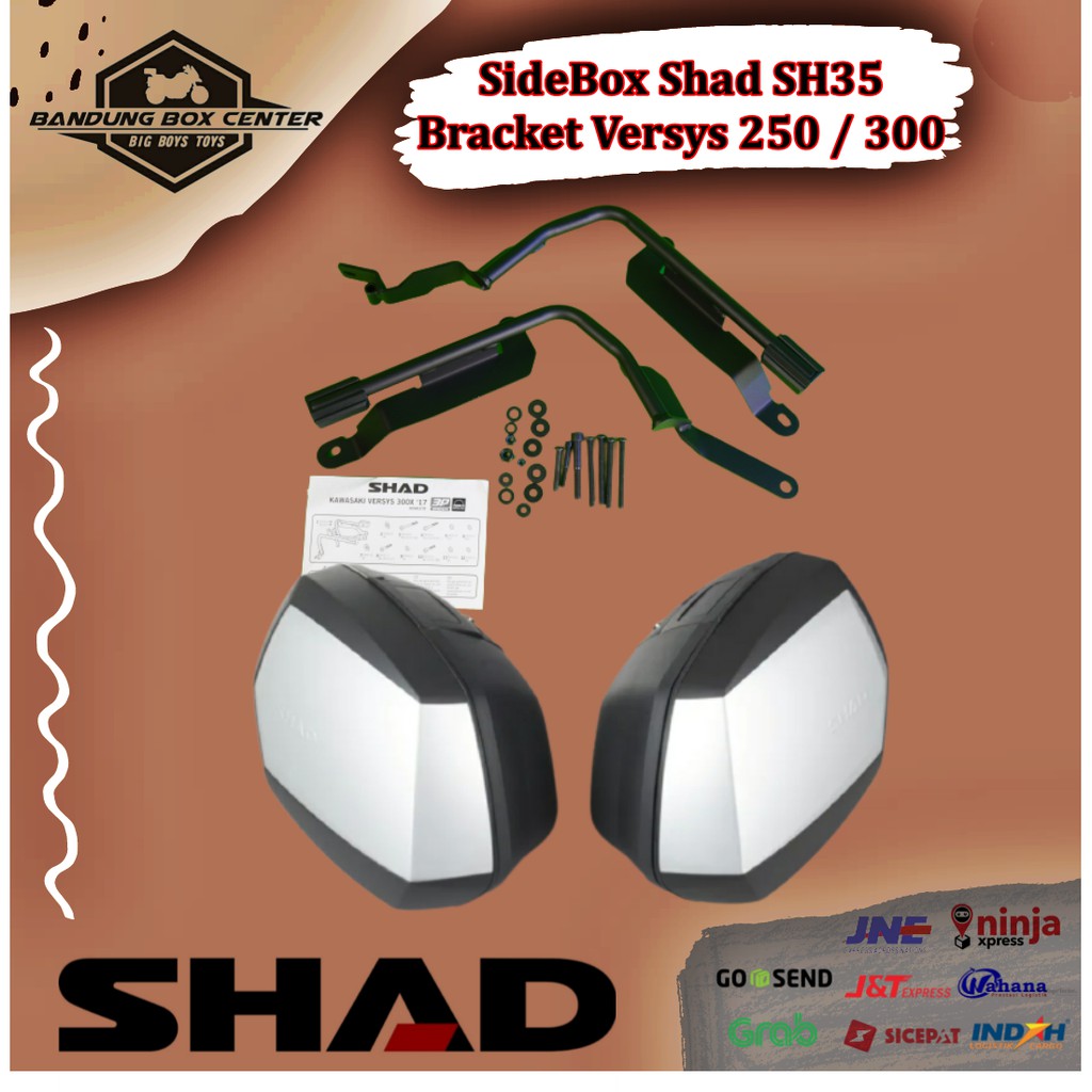Paket Box Motor Box Shad SH35 Sidebox dan Bracket 3P System Kawasaki Versys 250 Versys250 Side Box