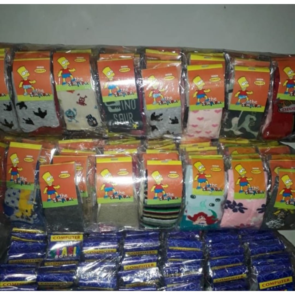 Kaos Kaki Anak Motif Polos Random Kaos Kaki Anak Laki Laki Anak Perempuan Ukuran 2- 7 Tahun