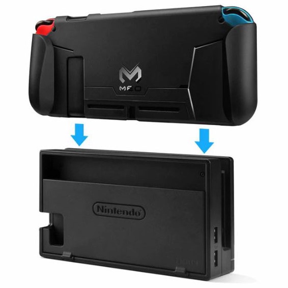 MEO Casing TPU Grip Handle with Game Card Slot Storage for Nintendo Switch - YXPJ00805BK - Black