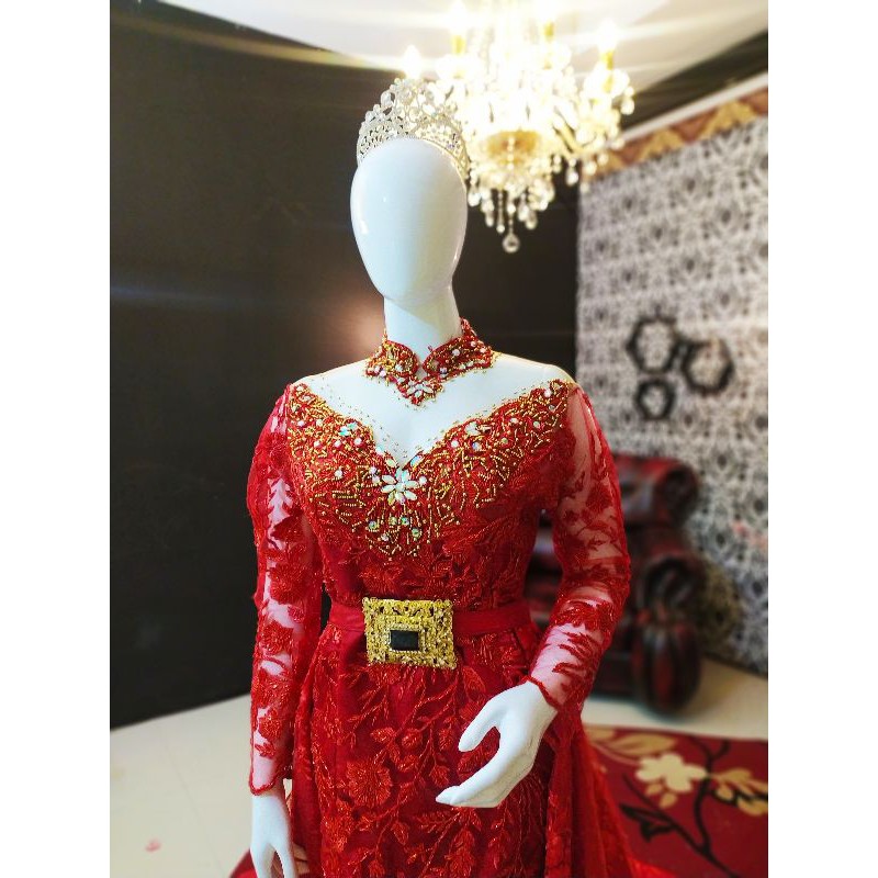 kebaya slim ekor merah cabe