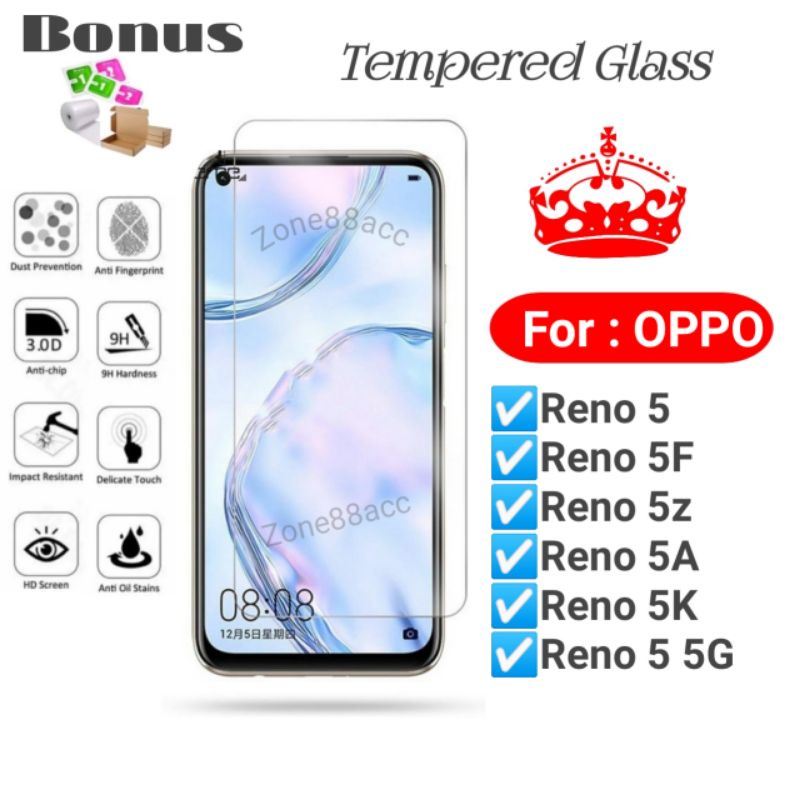 Antigores Tempered Glass Screen Guard protector Oppo Reno5 Reno 5 5F 5Z 5A 5K 5G F Z A K TG Bening Antiblue Spy Blue light Full Garskin Lensa Lens Pelindung Layar 9D