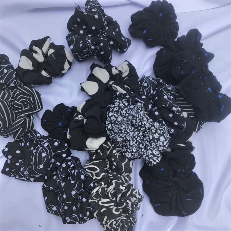 nadiSSE SCRUNCHIE KOREA/IKAT RAMBUT JUMBO/ SCRUNCHIE HITAM/ KUNCIRAN RAMBUT HIJAB/ IKAT RAMBUT CEPOL