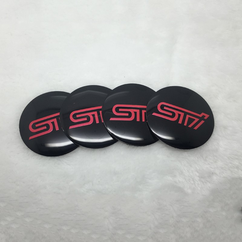 Stiker Emblem Logo STI 4x56mm Untuk Velg Mobil Subaru