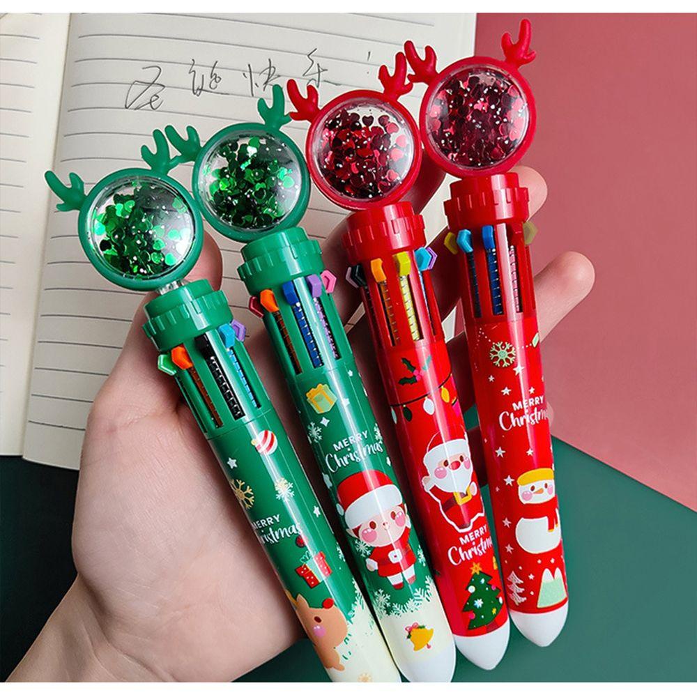 1pc Pulpen Desain Kartun Rusa Natal Untuk Alat Tulis Sekolah Dasar