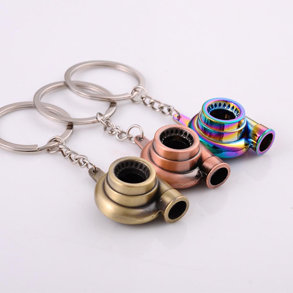 Lanfy Gantungan Kunci Kreatif Spinning Turbine Colorful Key Ring