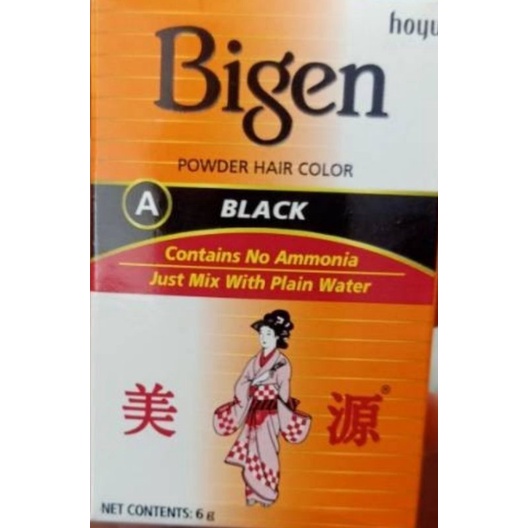 BIGEN Pewarna Rambut Black Hitam 6gr Powder Bubuk Semir Rambut Hitam BiGEN