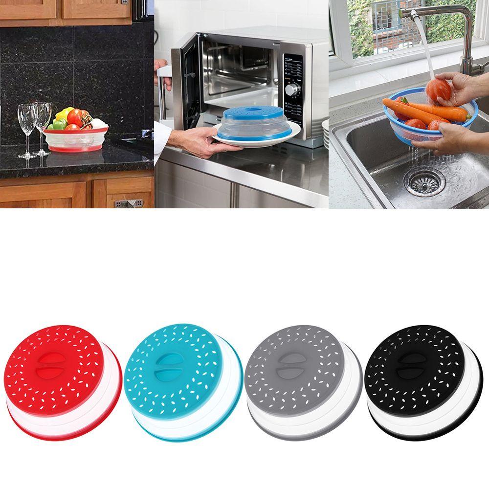 Chookyy Collapsible Microwave Cover Tutup Saringan Buah Sayur Praktis Layar Splatter Lipat