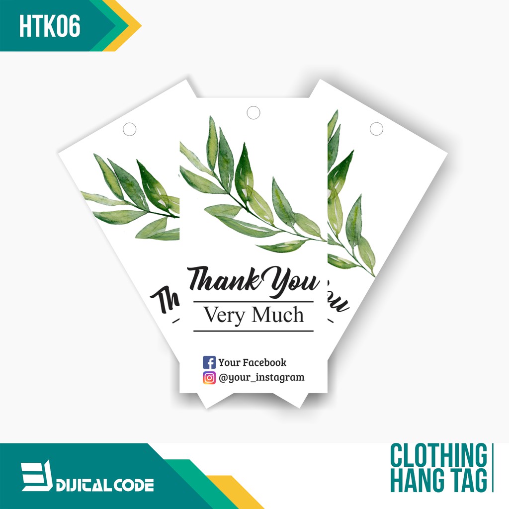 

HTK06 Hang Tag Label Produk Baju Celana Pakaian 4x8 cm