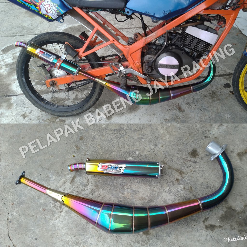 Knalpot suzuki rg150 rgr 150 TXR 150 RGV 150 sprinter jumbo samping stainless full pelangi