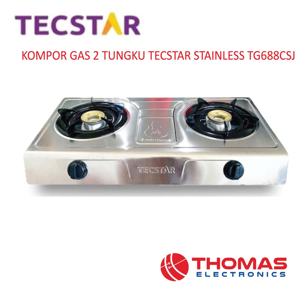 Kompor Gas 2 Tungku Tecstar Stainless TG 688 CSJ Tecstar TG688CSJ