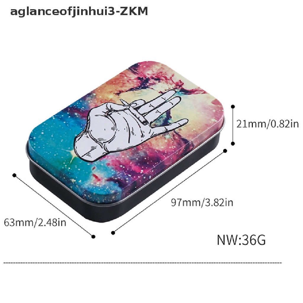 [AGID] Fashion Tin Storage Box Tobacco Box humidor rolling paper Cigarette Case Holder [zkm]