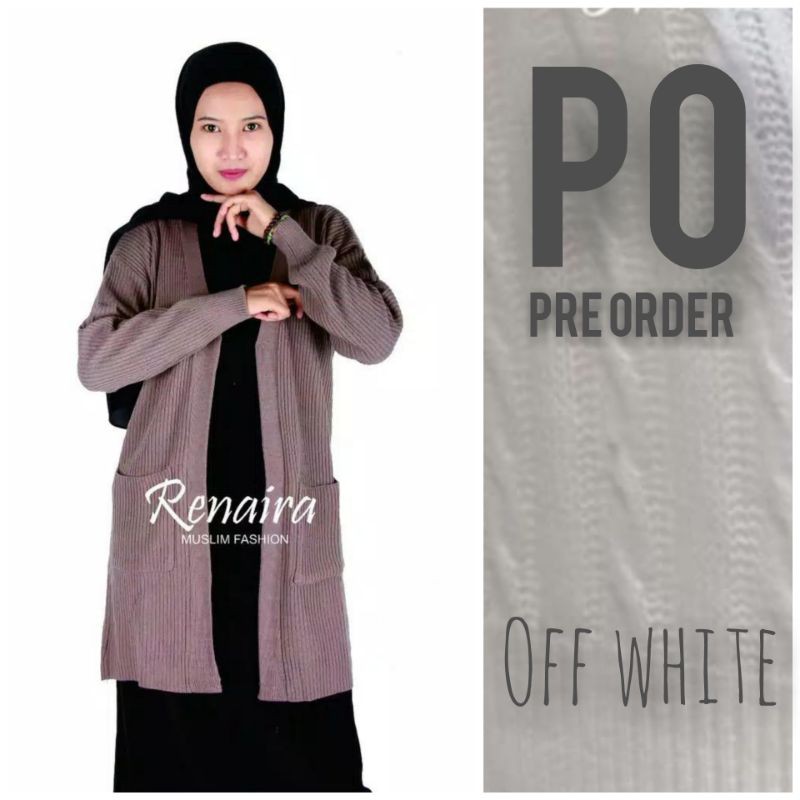 [PO] Long Cardy Rajut Cardigan Rajut Panjang Renaira-Off white