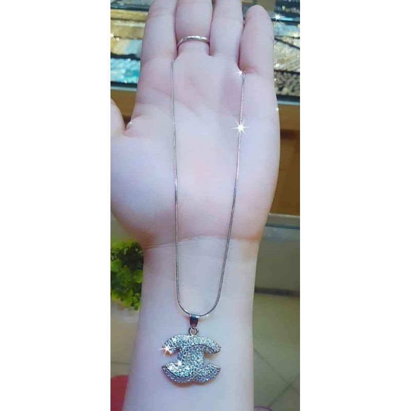 kalung+liontin dewasa emas putih kadar rendah