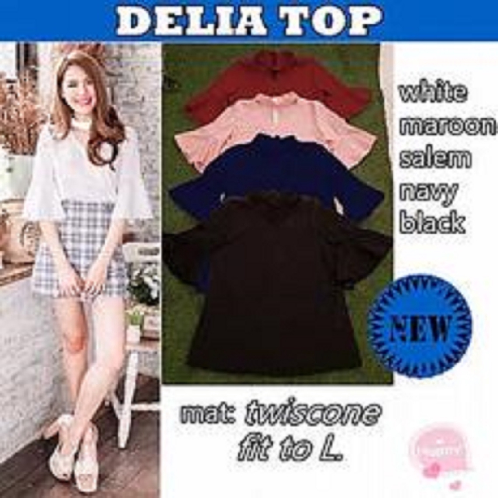 [Delia Top BC]Blouse wanita twiscone Varian warna