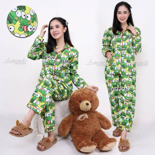 BAJU TIDUR / PIYAMA DEWASA KEROPPI / PIYAMA KATUN