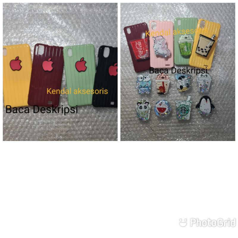 Case advan S50 4G kompatibel koper Apple pop socket glitter karakter  softcase casing silikon