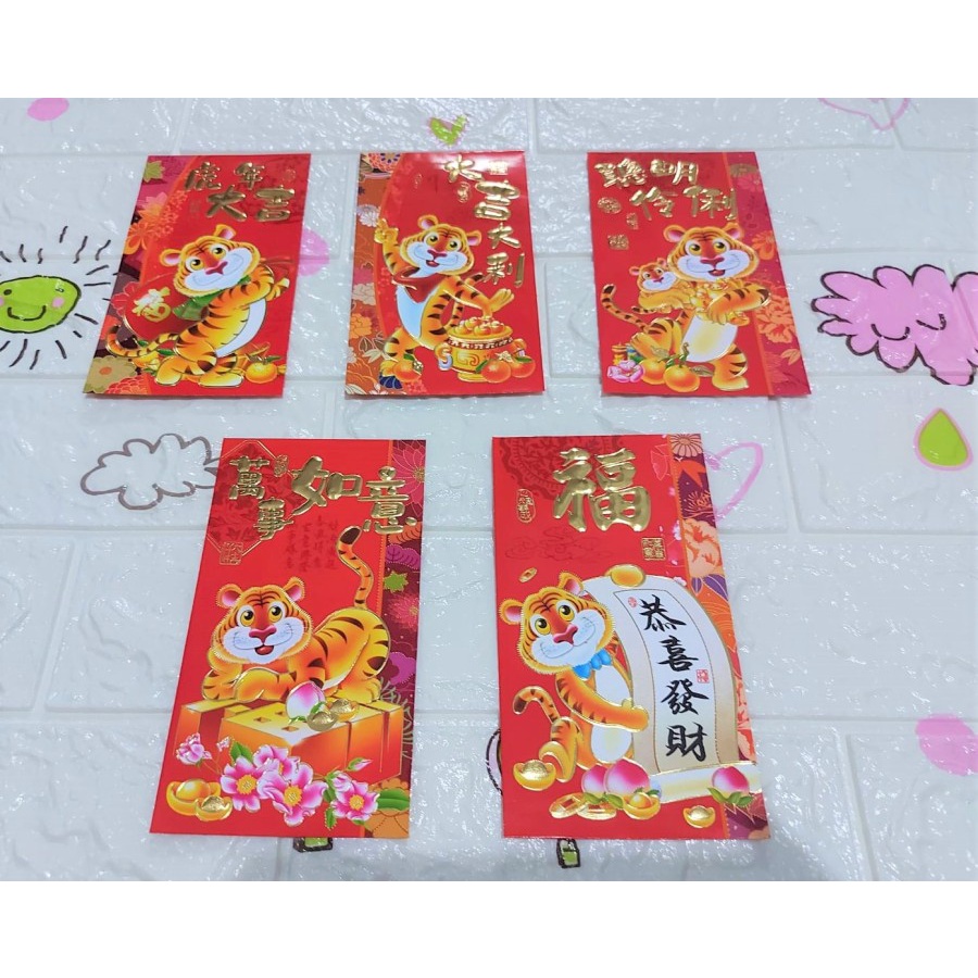 

Angpao Imlek Shio Macan Murah LL1016 | Angpao Panjang Isi 5 Mix Motif
