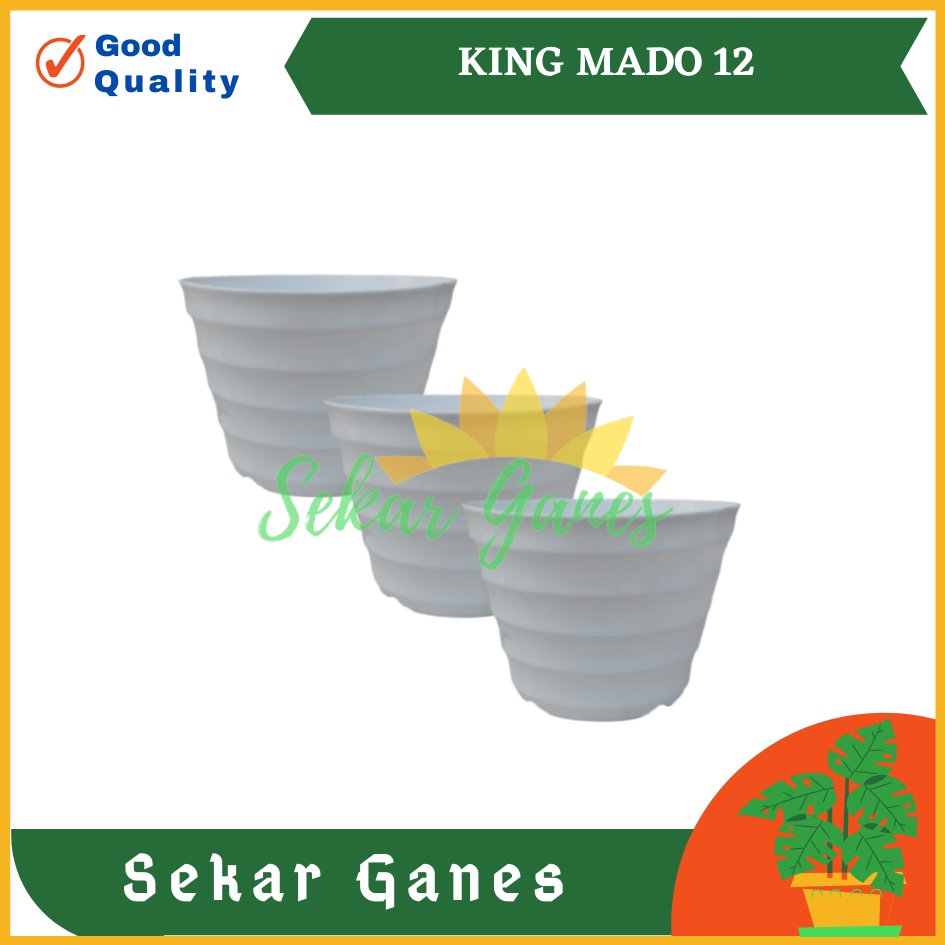 POT KING MADO 12 PUTIH BY GARDEN OF LOVE POT PLASTIK MINI KAKTUS MURAH LUCU mirip POT TAWON 12