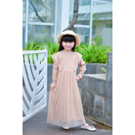 GAMIS ANAK GAMIS IZMA TILE DOT GAMIS PREMIUM ANAK PEREMPUAN BAJU LEBARAN 1- 5 TAHUN