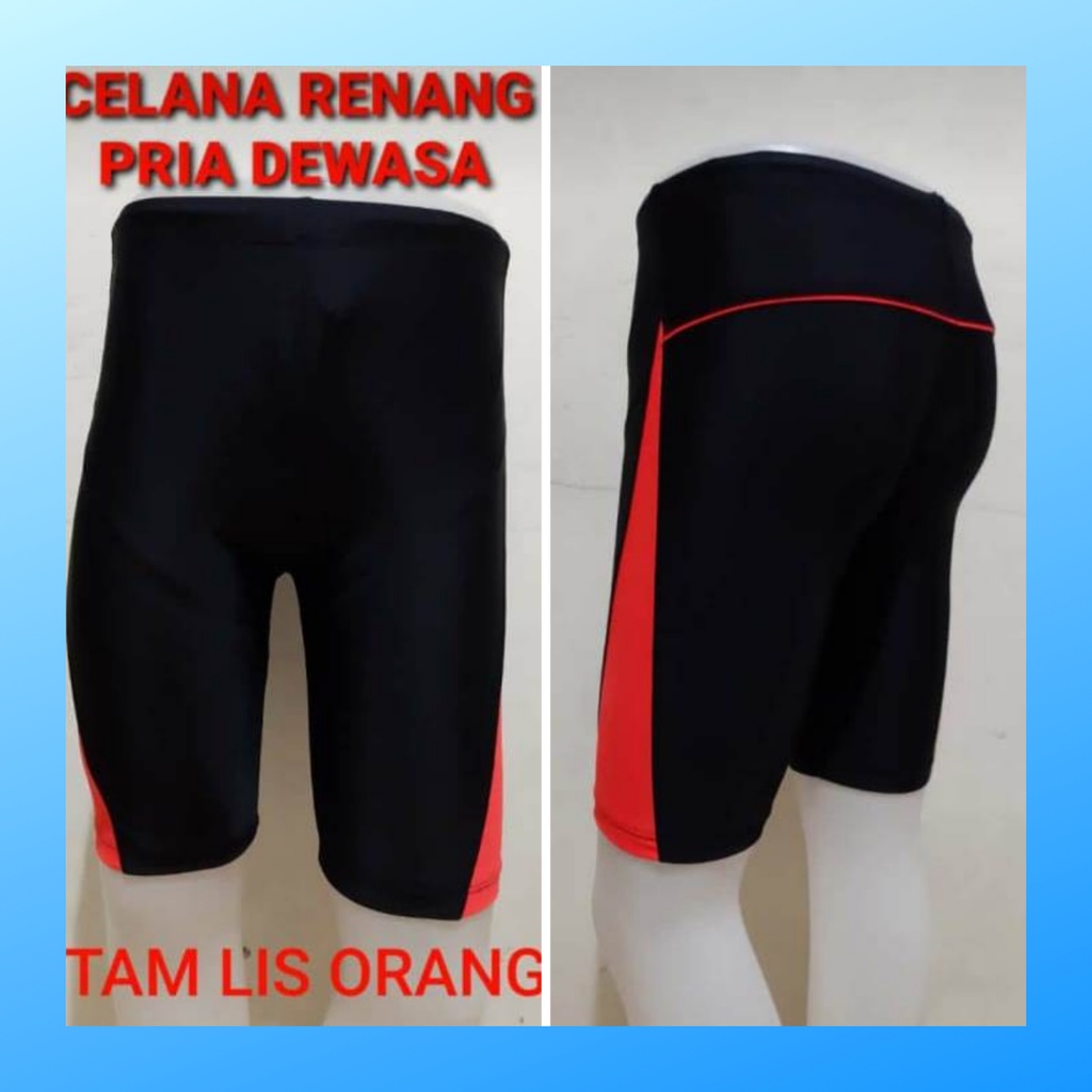 Celana renang pria manset pendek futsal outfit short pants wanita sepak bola dewasa kostum legging strech pakaian olahraga surfing apparel diving menset sport casual sepeda compression suit base layer voli hitam orange