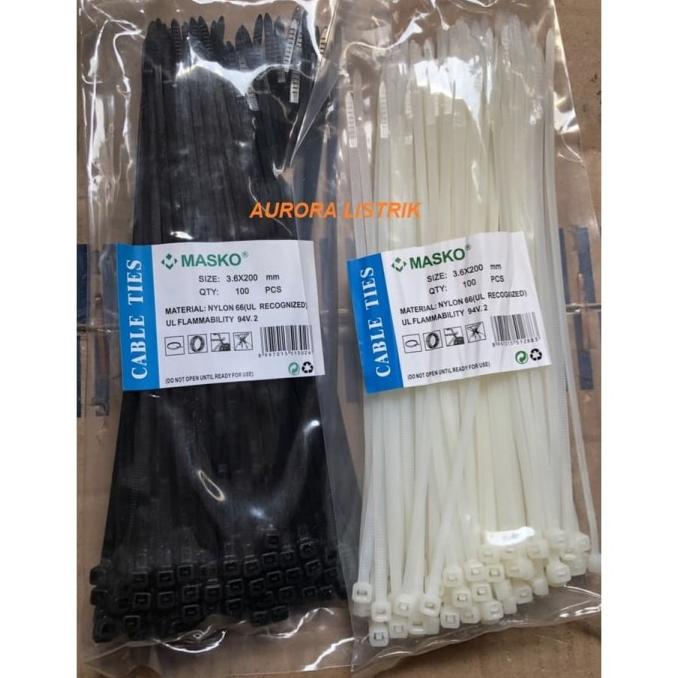 

best seller] Cable Ties 3,5 x 200 mm MASKO Hitam / Putih