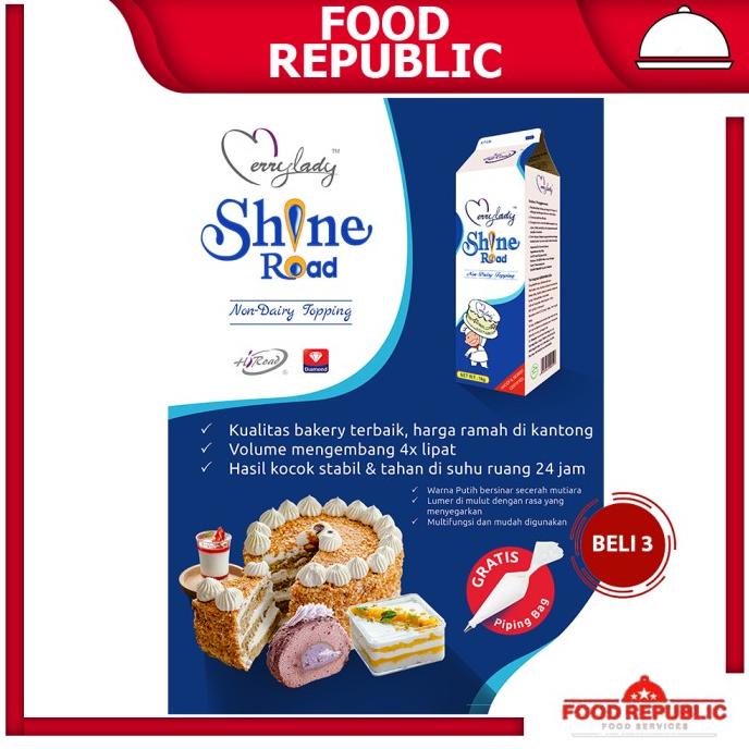 Jual SHINE ROAD NON DAIRY WHIPPING CREAM 1 LTR TOPPING NABATI HALAL
