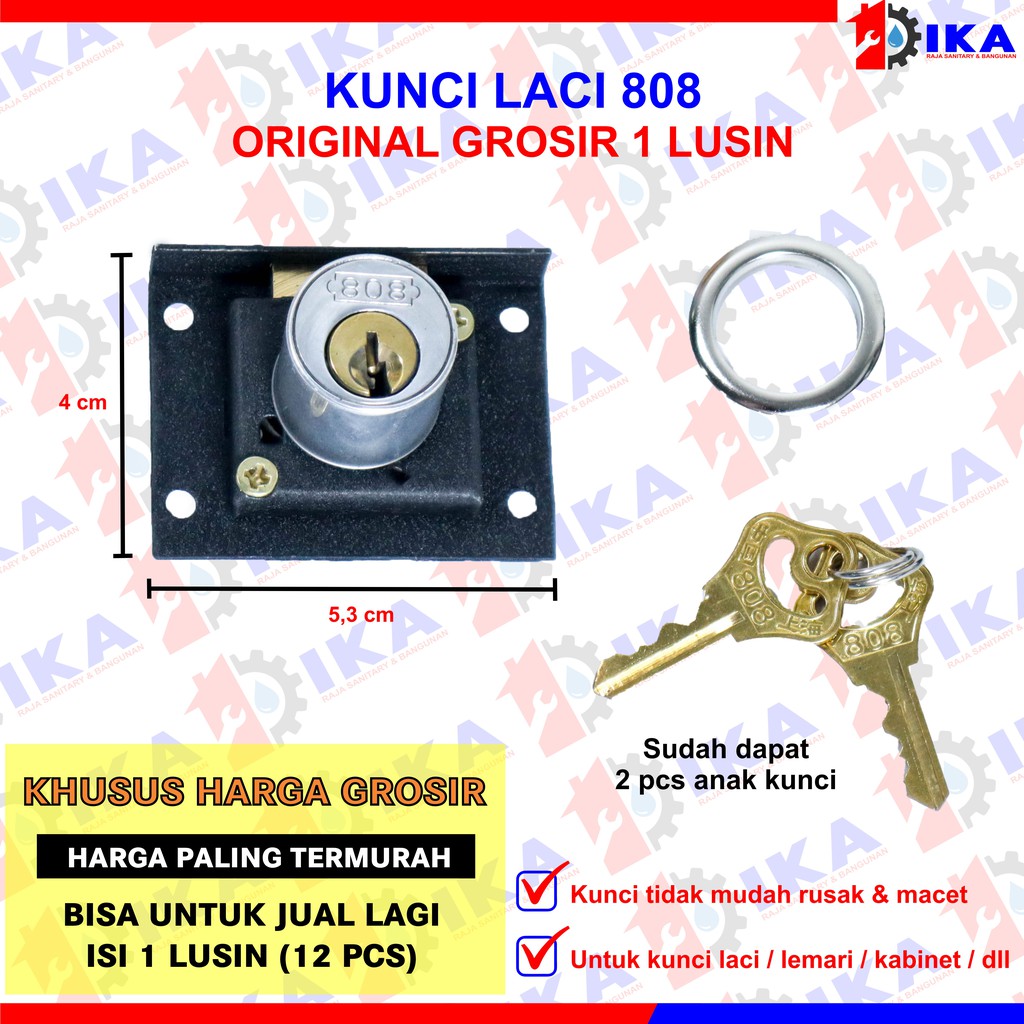KUNCI LACI 808 ASLI SHANGHAI (HARGA GROSIT 1KOTAK = 1LUSIN) TERMURAH LOKER RAK LEMARI ORIGINAL