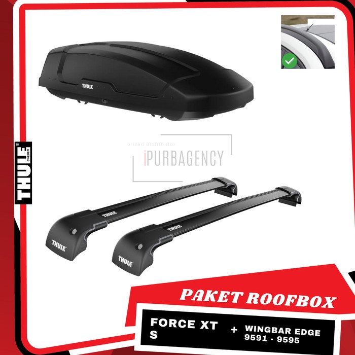 Jual Paket Thule Roof box Force XT S & Wingbar Edge 959x Flush rail