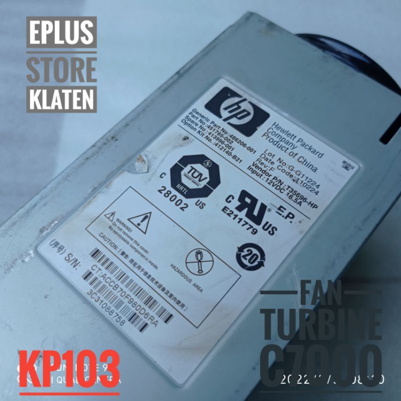 FAN TURBINE TURBO JET Server HP C3000 C7000 Chassis blade kipas KP103