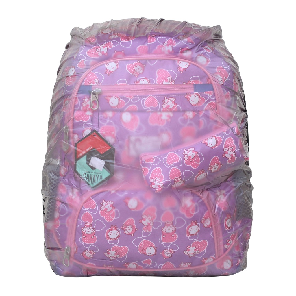 Tas Ransel Anak Perempuan Karakter Cahaya Melody Fashion Anak Tas Ungu Pink Cantik Ransel Anak SD Tas Ransel Perempuan Backpack Anak Cewek Hello Kitty Bonus Tempat Pensil Raincover Tas Ngaji Piknik Les TPA TPQ Muat LKS Buku Tema Buku Paket