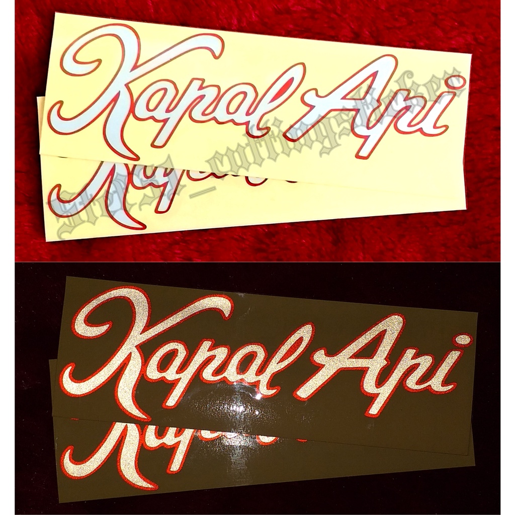 

Stiker cutting logo Kapal Api, sticker logo Kapal Api