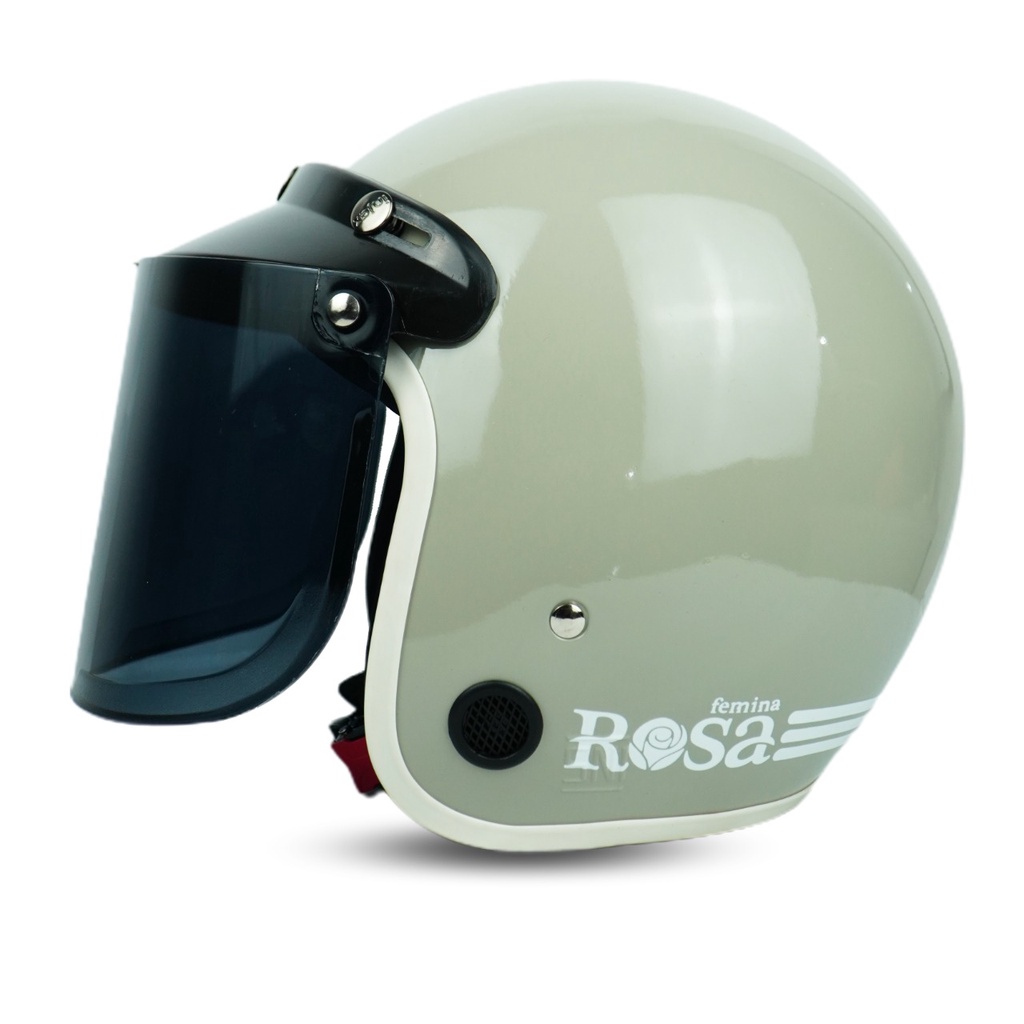 Helm Bogo Wanita Dewasa Cewek Retro FEMINA ROSSA Motor SNI