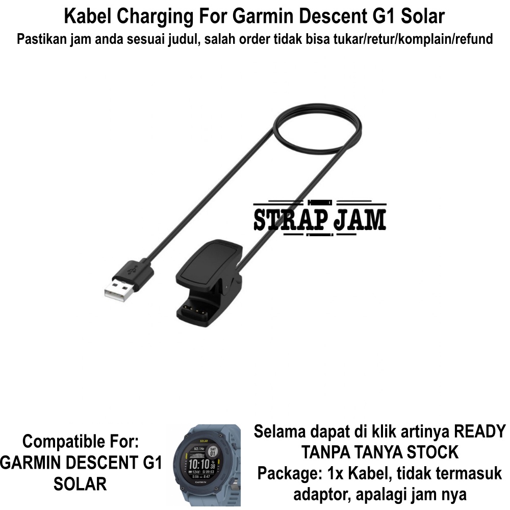 Kabel Cable Charge Charging Khusus Untuk Garmin Descent G1 Solar