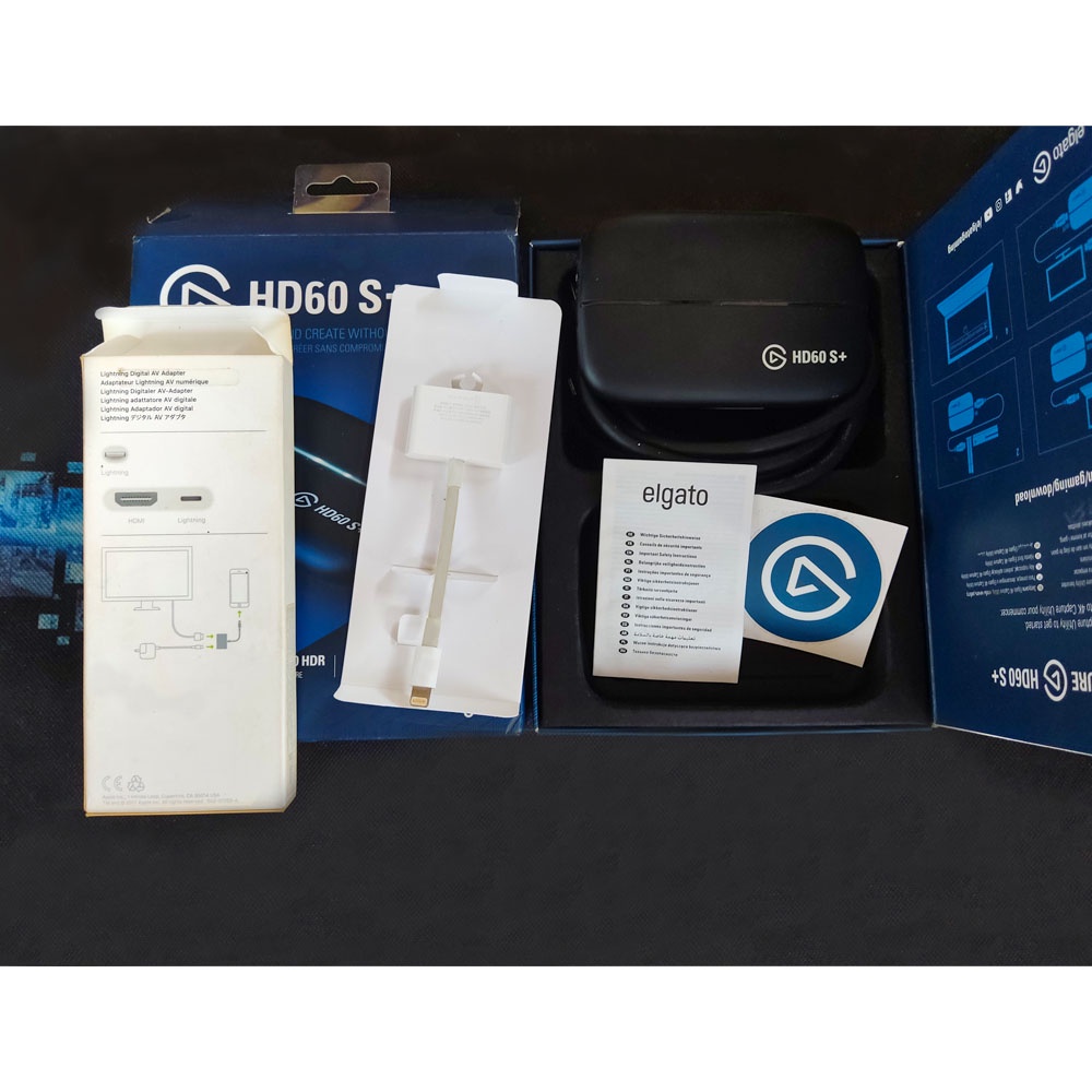 Elgato HD60S+ Second Like New + Adapter Lightning to HDMI Original Apple