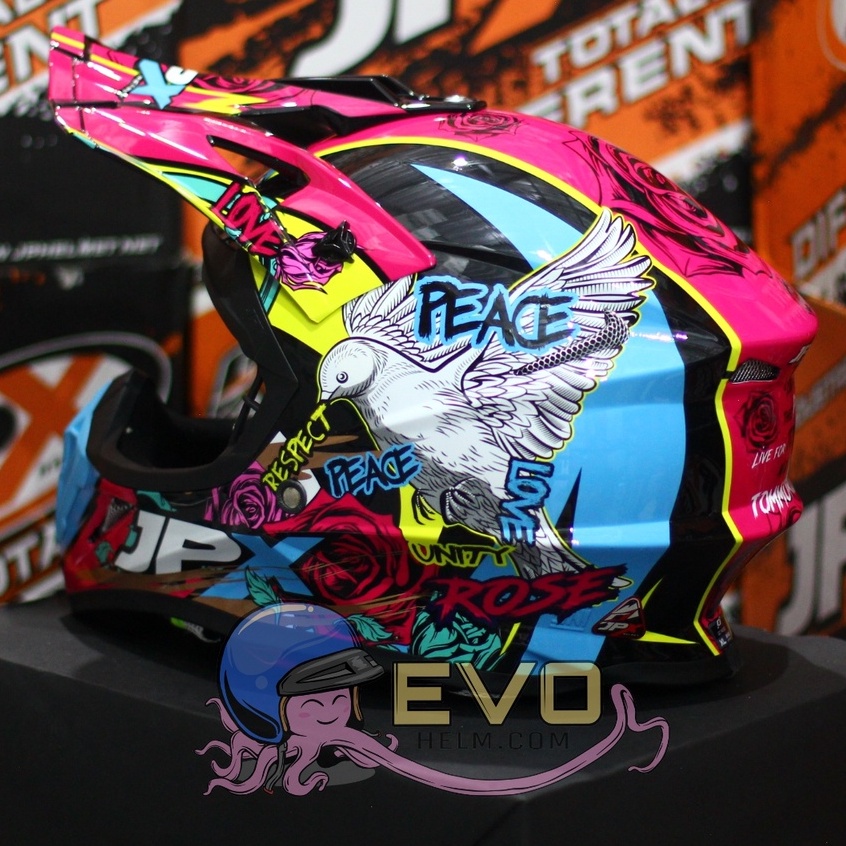 HELM JPX CROSS_FOX1 SERI X28 - SUPER BLACK + GOOGLE SNAIL (ONGKIR 2 KG) HELM JPX X28 MOTIF MERPATI ROSE JPX UNGU MAGENTA ORIGINAL HELM CROSS JPK JPX TRAIL ADVENTURE HELEM JPX HELM JPX TERBARU