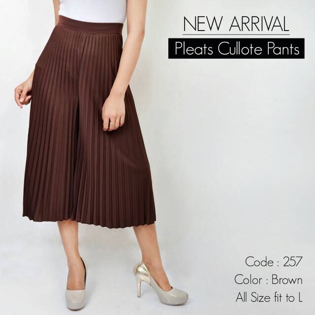 257 CELANA KULOT PLISKET PENDEK MURAH POLOS PLEATED PANTS SALE 7/8