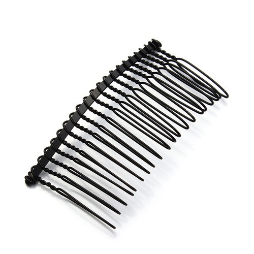 3pcs / lot Jepit Rambut Model Sisir Bahan Metal Warna Hitam / Emas / silver Untuk Aksesoris Pernikahan