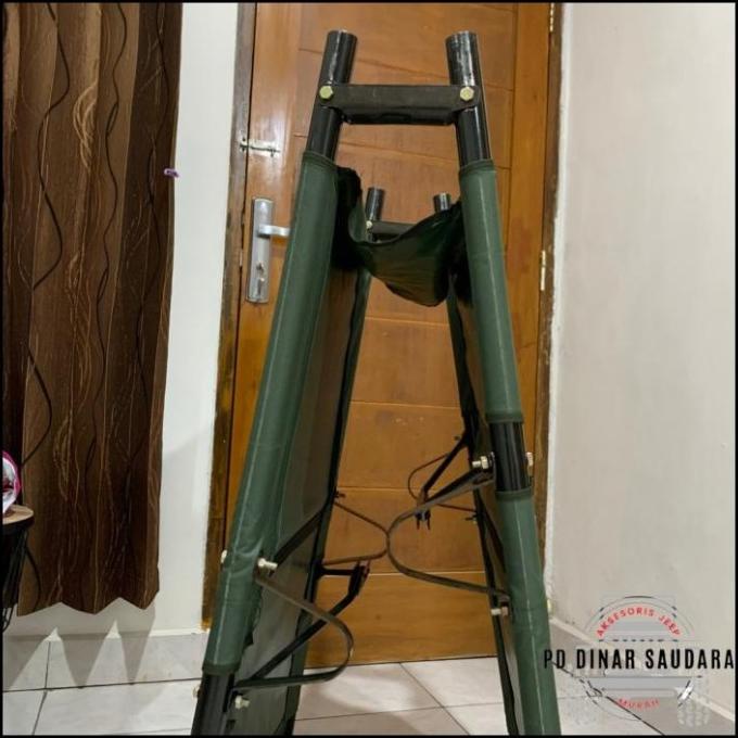 Siap Kirim Tandu Lipat 2 Besi Warna Hijau Army - Tandu Pmr - Tandu