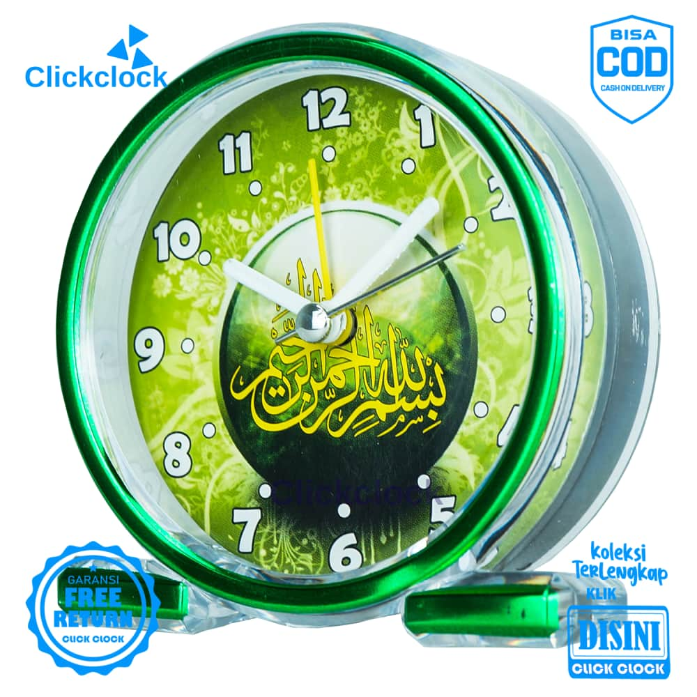 Jam Weker Quartz Dekorasi Meja Masjid Minion Kaligrafi Kaiwa 8888 Kecil Unik Lucu Step Movement