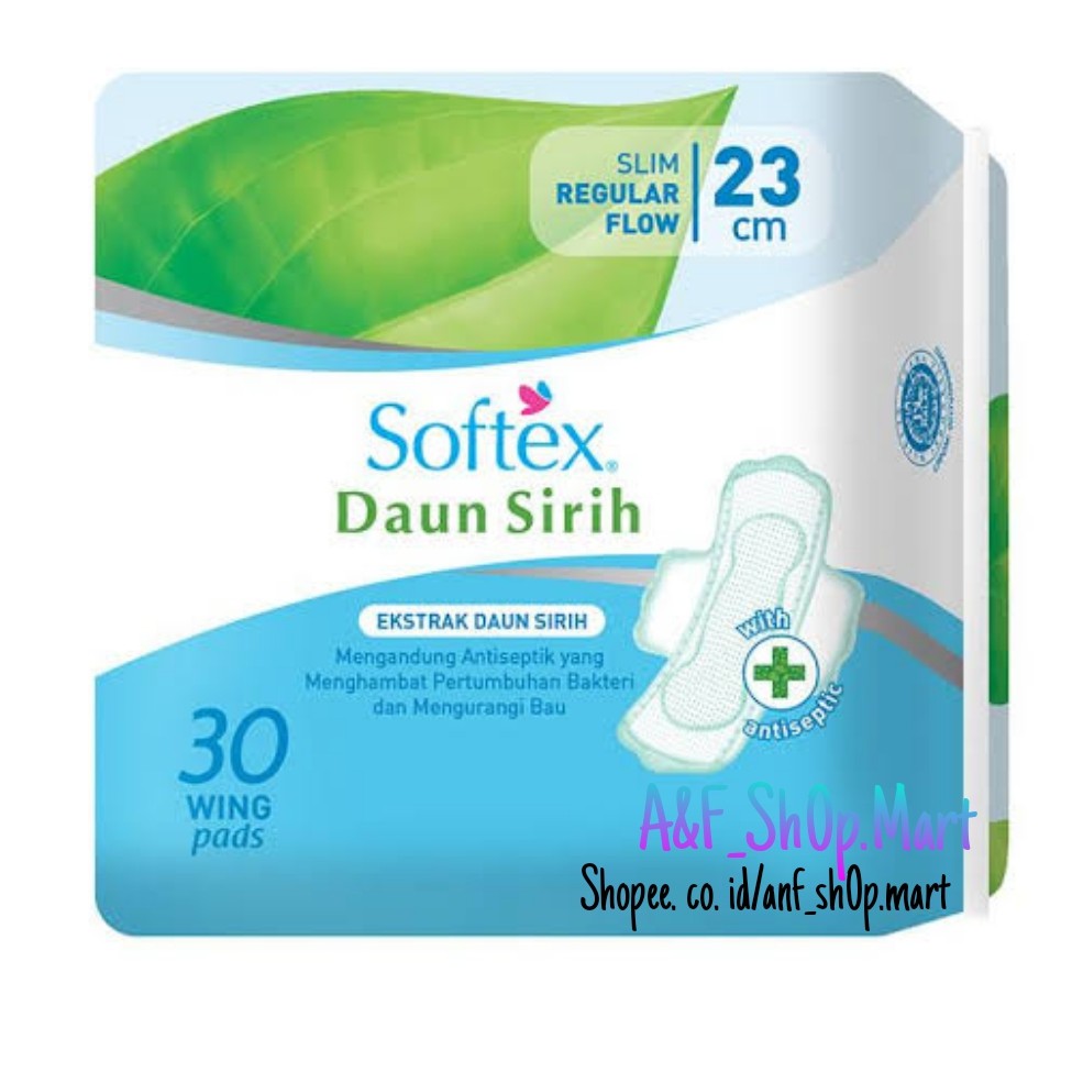 Softex Daun Sirih Slim Regular Flow 23cm Wing 30Pads