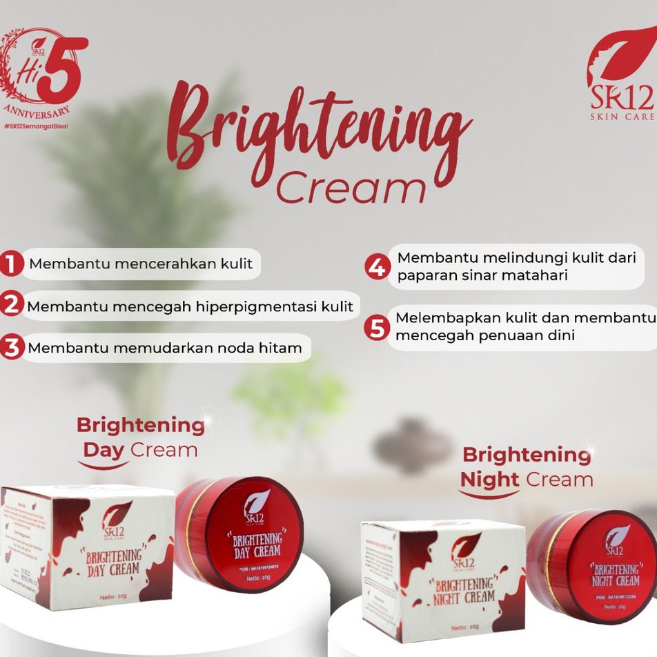 CREAM PENCERAH BPOM AMAN / KRIM SPF SR12 BRIGHTENING DAY &amp; NIGHT