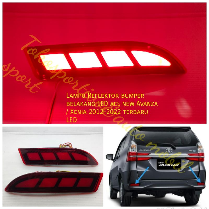 Lampu LED reflektor bumper belakang all new Avanza Xenia 2012-2022 LED mata kucing merah LED