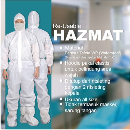 PROMO HAZMAT SUITE / SERAGAM APD / ALAT PELINDUNG DIRI / BAJU APD / HAZMAT SUITE APD / HAZMAT