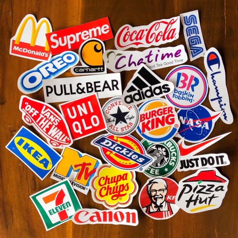 sticker brand komplit isi 25 pcs skin hp laptop helm tumblr koper kulkas dll