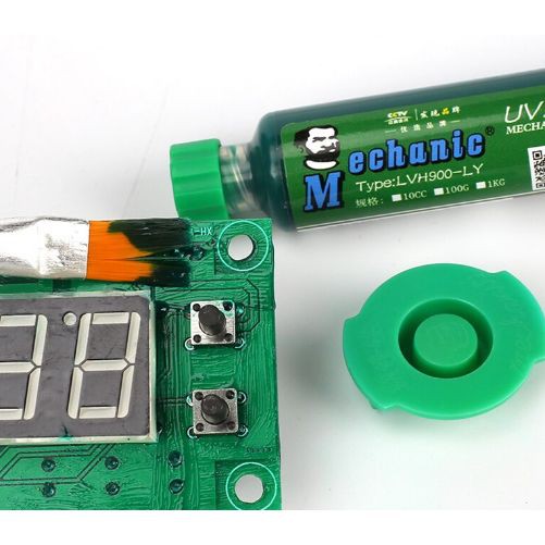 Original Mechanic UV Curable Mask Cat PCB Oil Warna Hijau Green 10cc