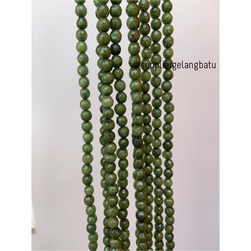 batu beads CUTTING 6mm moss agate hijau kilap grade A aksesoris korea